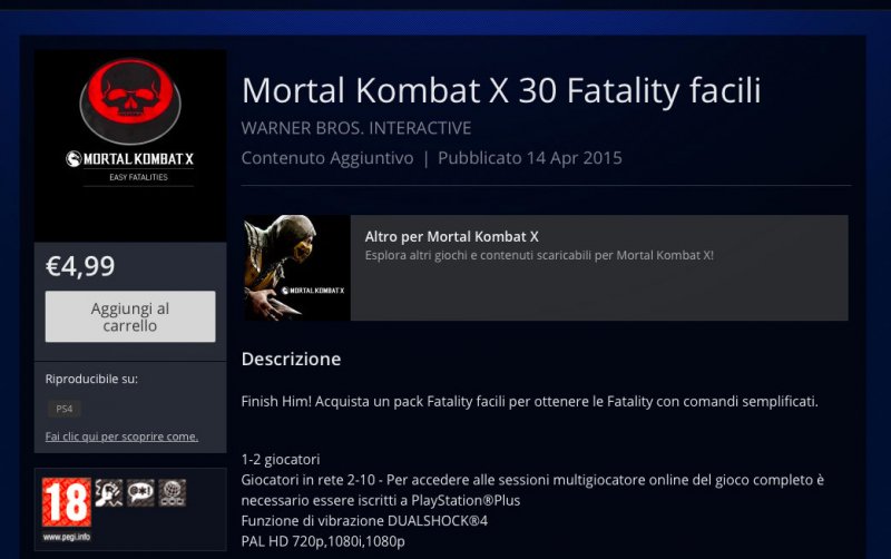 [Aggiornata] Un DLC di Mortal Kombat X semplifica l'esecuzione delle Fatality
