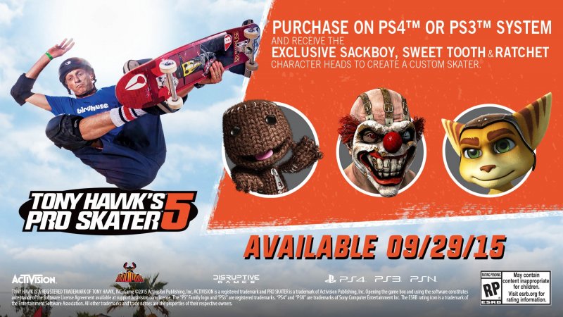 Tony Hawk's Pro Skater 5 - Caratteristiche dell'online e i bonus esclusivi PlayStation Tony Hawk's Pro Skater 5 - Caratteristiche dell'online e i bonus esclusivi PlayStation