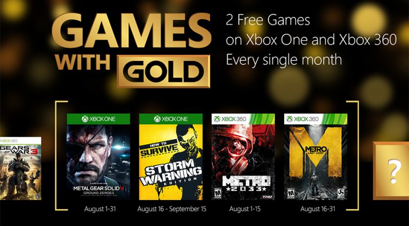 Games with Gold - Agosto 2015