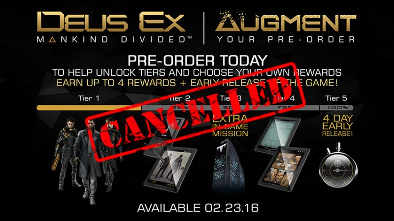 In seguito alle proteste, Eidos cancella il programma di pre-order per Deus Ex: Mankind Divided