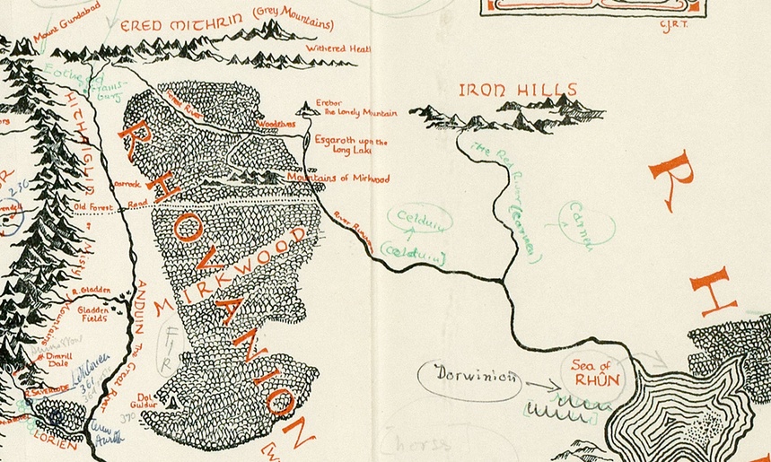 Ritrovata una mappa della Terra di Mezzo annotata a mano da Tolkien -  Notizia - Curiosità 