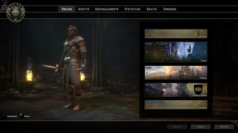 La creazione del personaggio denota un'eccessiva semplificazione.