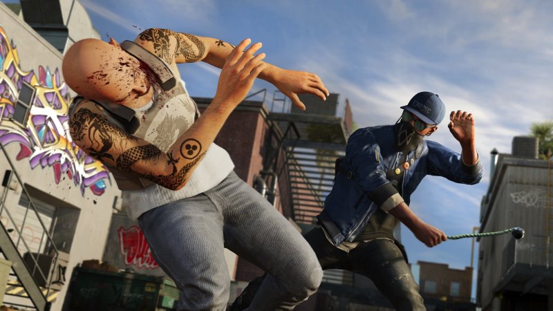 Watch Dogs 2 Marcus encounters an enemy in combat