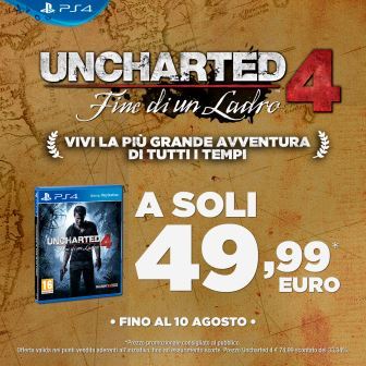 Nuove offerte ufficiali su Uncharted 4: Fine di un Ladro e PlayStation 4 Nuove offerte ufficiali su Uncharted 4: Fine di un Ladro e PlayStation 4