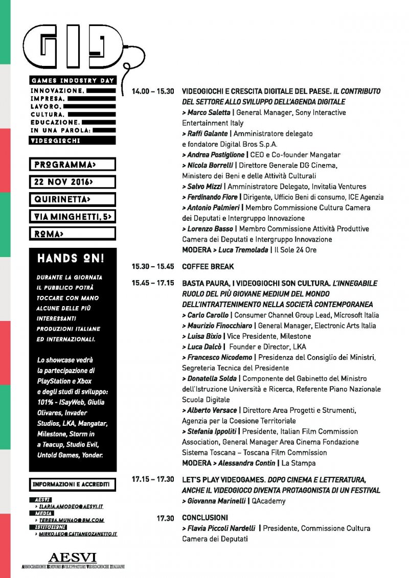 Games Industry Day, istituzioni e industria si confrontano su presente e futuro del settore Games Industry Day, istituzioni e industria si confrontano su presente e futuro del settore