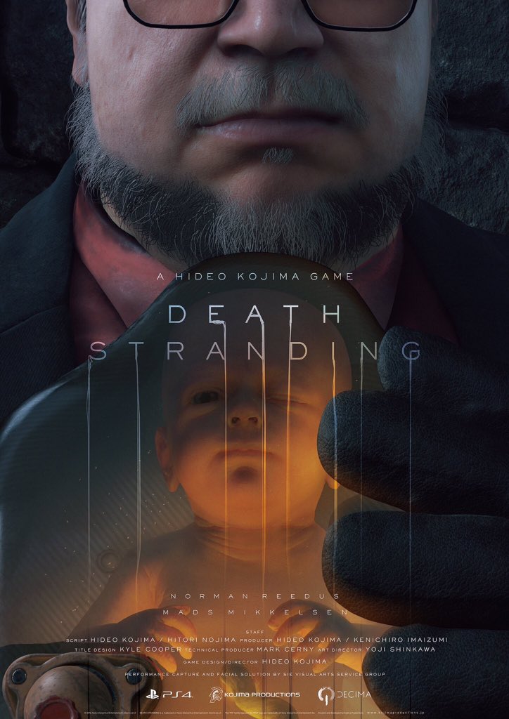 Death Stranding ha anche due nuovi poster con Guillermo del Toro e Mads Mikkelsen