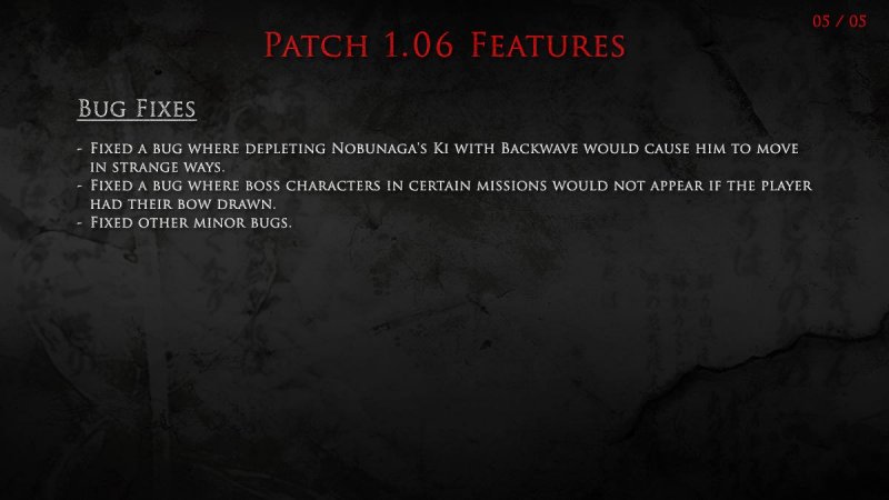 Nioh: disponibile l'aggiornamento 1.06, adesso è possibile mettere in pausa la partita