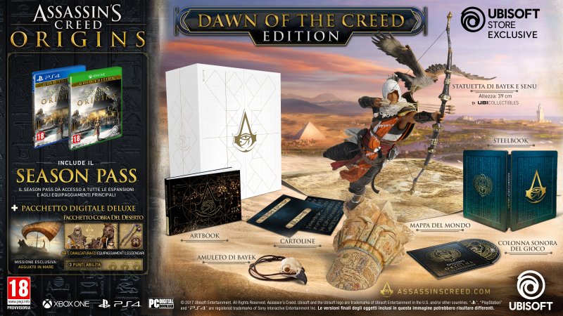 Tre edizioni da collezione per Assassin's Creed Origins, la più limitata costa 799 euro