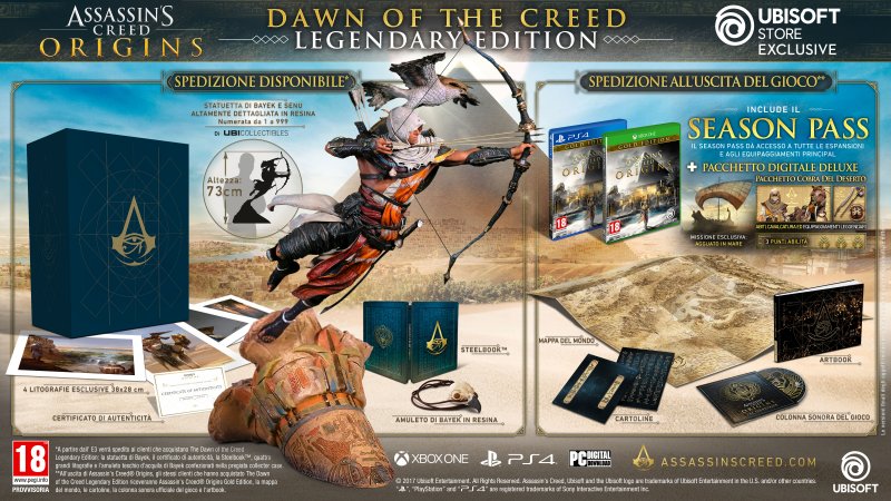 Tre edizioni da collezione per Assassin's Creed Origins, la più limitata costa 799 euro