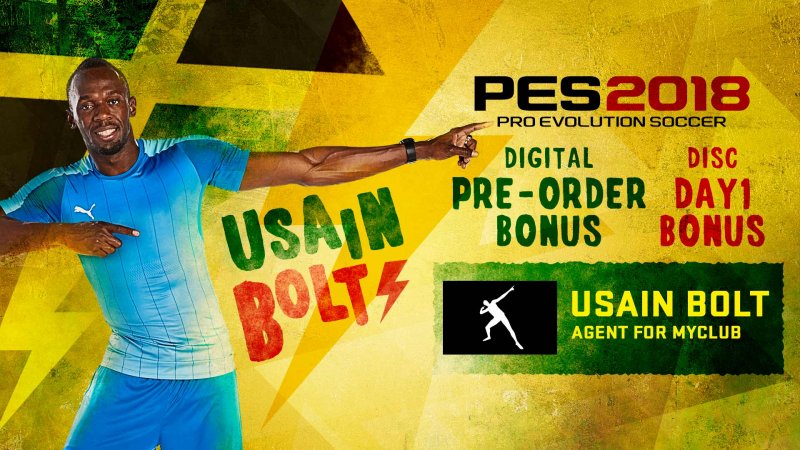 Usain Bolt sarà Ambassador di Pro Evolution Soccer 2018