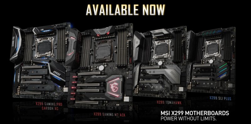 Disponibili nei negozi le schede madri MSI X299