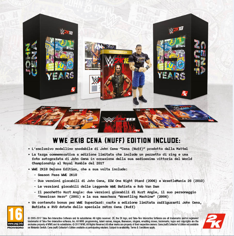 WWE 2K18: vediamo il video della John Cena Collector’s Edition