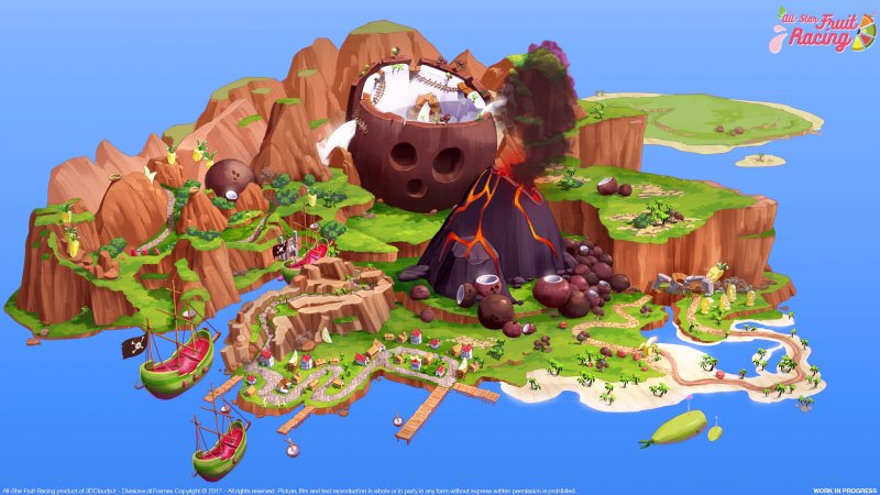 Il frullato al turbo di All-Star Fruit Racing