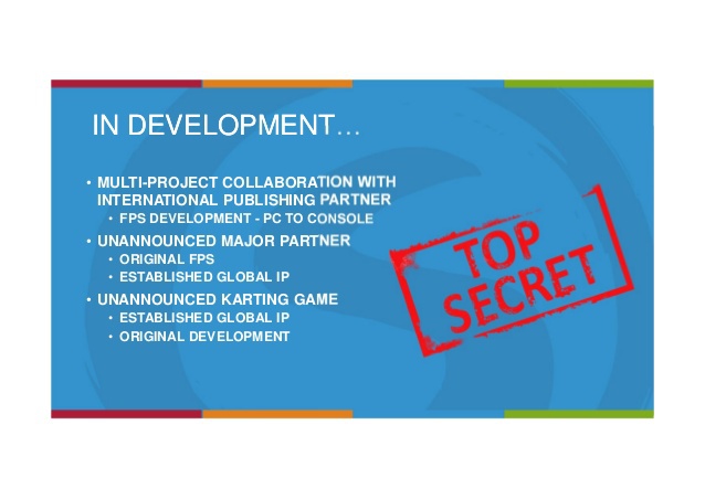 Una slide rivela i prossimi progetti di Sumo Digital: due FPS e un nuovo gioco di kart