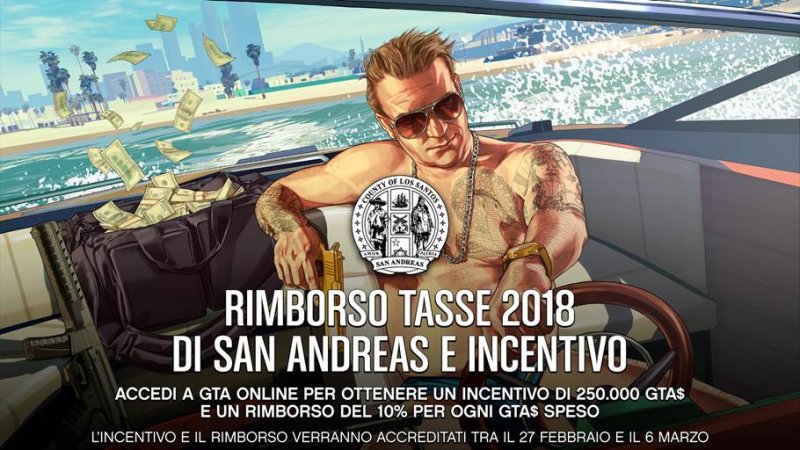 Grand Theft Auto Online, Rockstar annuncia un rimborso tasse e alcuni incentivi per gli utenti