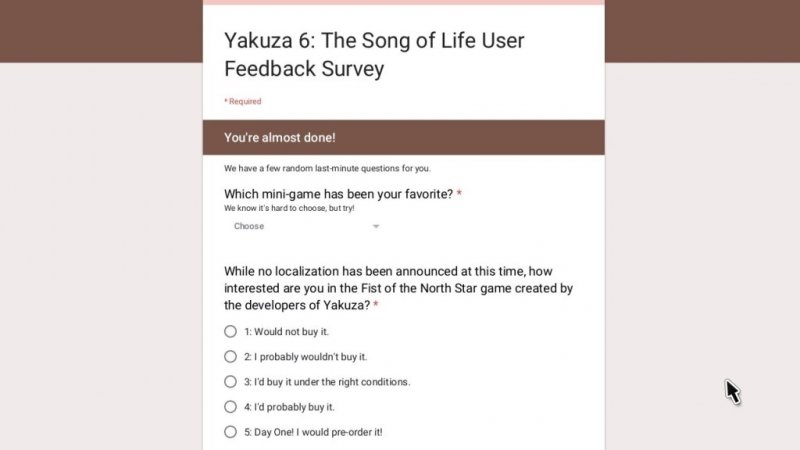 SEGA ha indetto un sondaggio per valutare la localizzazione di Hokuto ga Gotoku