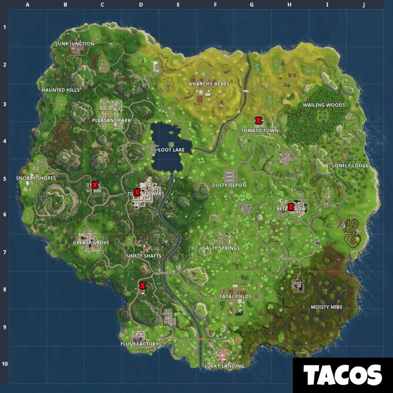 Guida Fortnite, dove trovare i Negozi di Taco