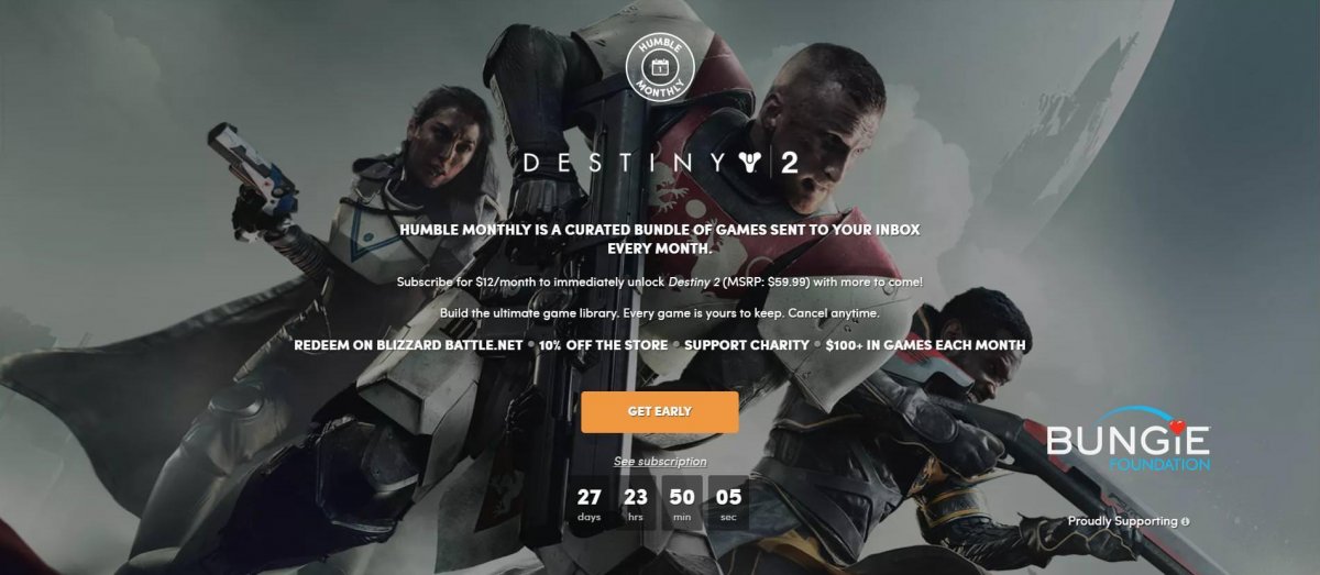 Destiny 2 に新しい「Humble Bundle Monthly Early Unlock」が追加されましたが、そんなにひどかったですか？