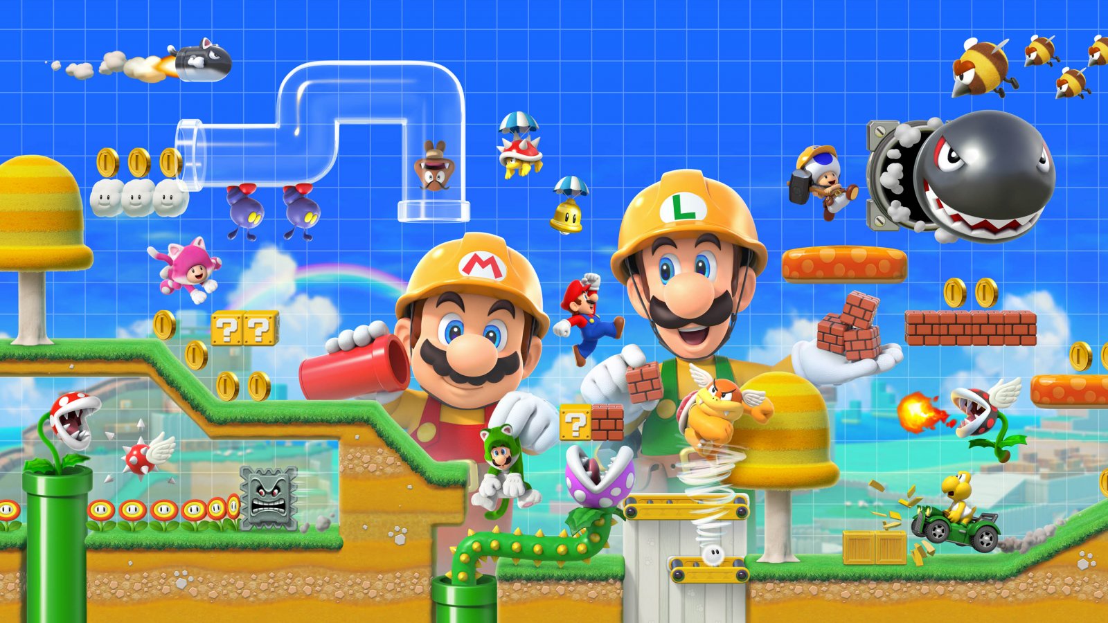 Mario e Luigi in Super Mario Maker 2