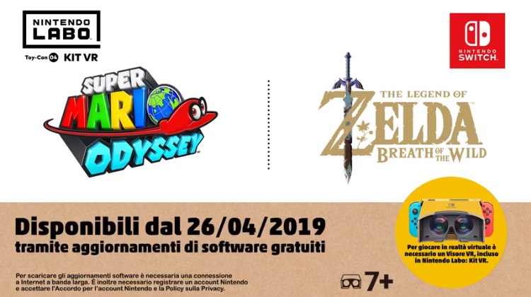 Nintendo Labo，Super Mario Odyssey和Zelda：野外呼吸很快在VR中使用