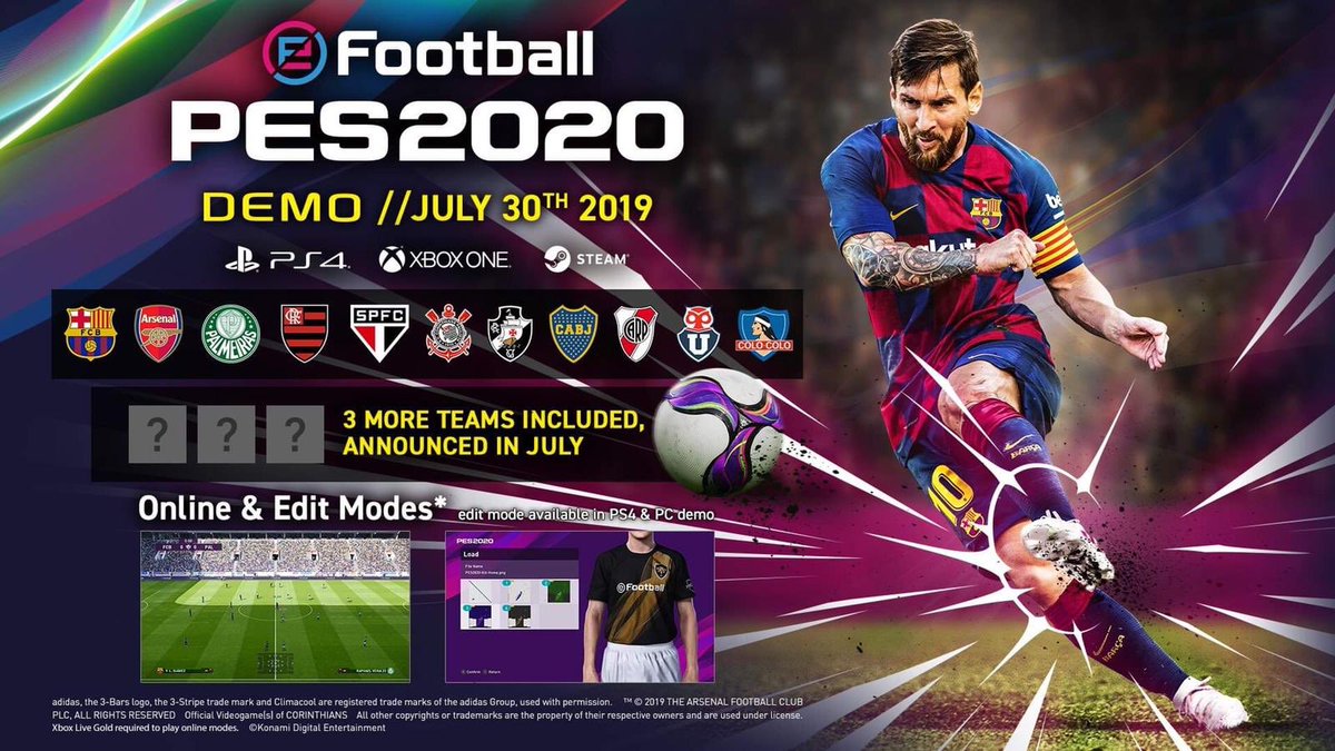 eFootball PES 2020 demo, data di uscita e contenuti della versione di