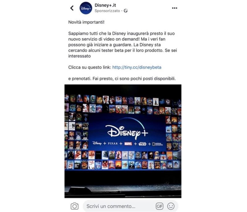 Disney Truffa Facebook 1