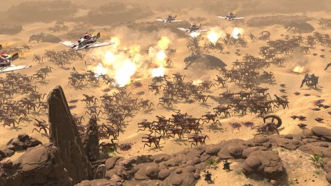 Starship Troopers - Terran Command, gameplay trailer of the ambush in the Canyon