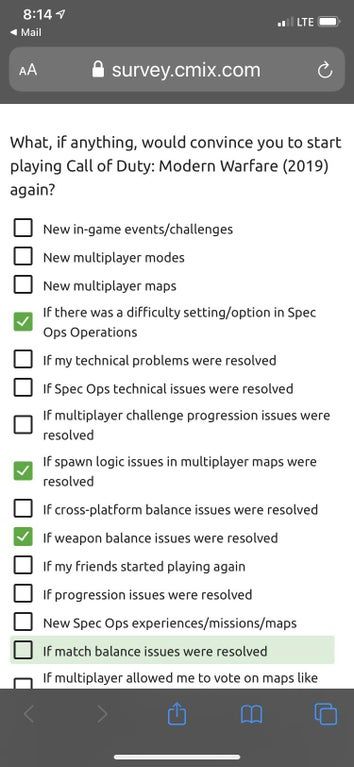 Infinity Ward Sondaggio Infinity Ward Sondaggio
