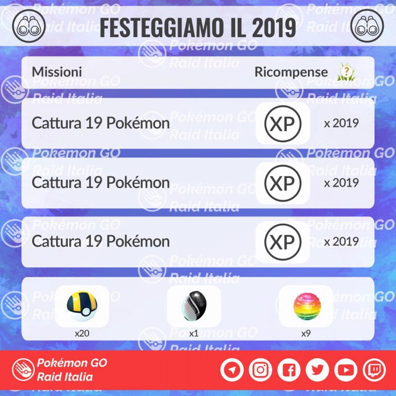 Pokemon Go Festeggiamo 2019 Missioni Speciali 1