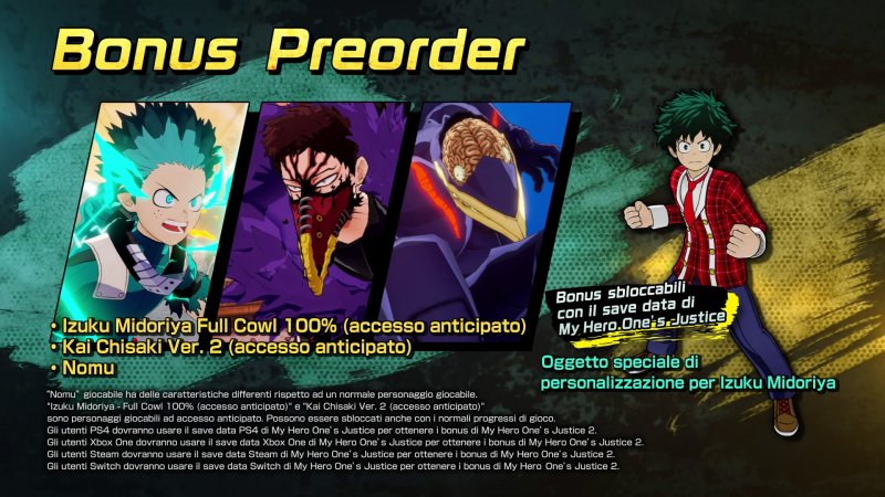 My Hero Ones Justice 2 Preorder Bonus My Hero Ones Justice 2 Preorder Bonus