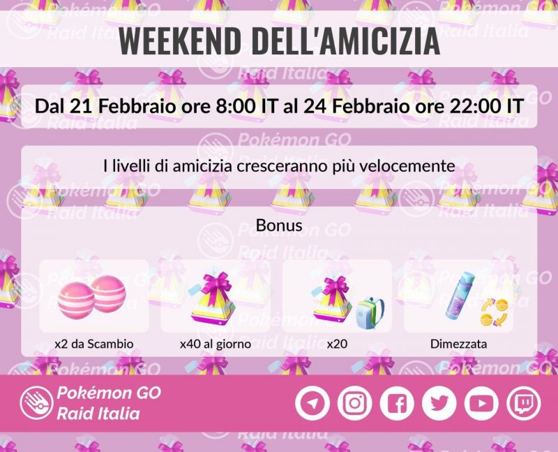 Pokemon Go Weekend Amicizia 1
