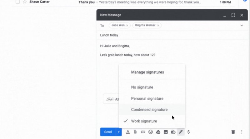 Gmail Supporto Firme Multiple 1