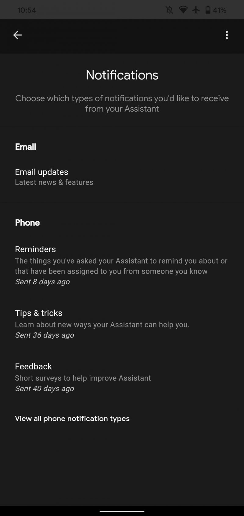 Google Assistant Interfaccia Gestione Notifiche 1