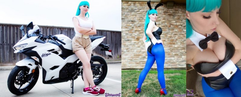 Dragon Ball Cosplay Bulma Collage Immagini 1