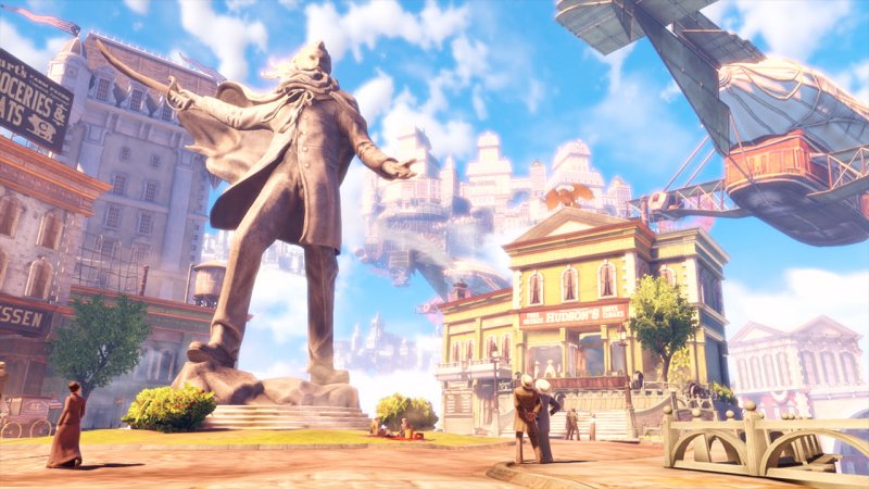 A glimpse of Columbia, the floating city of Bioshock Infinite