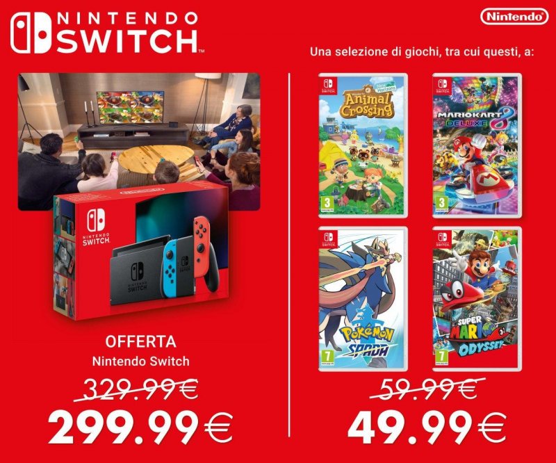 Nintendo Switch e vari grandi giochi in offerta speciale su