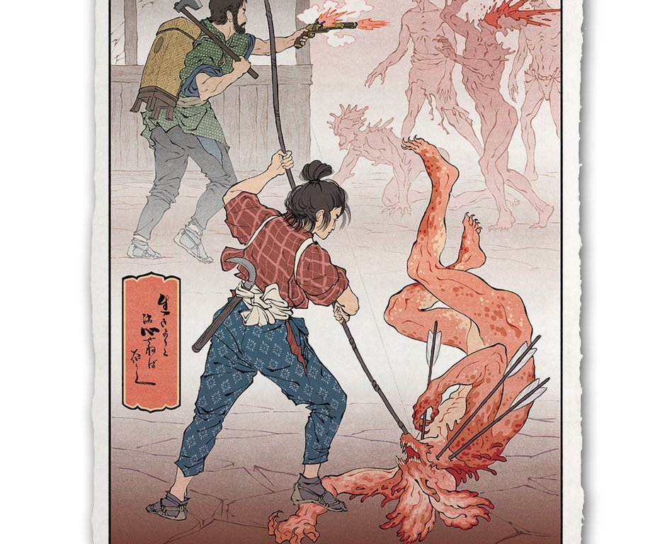 The Last of Us, Ghost of Tsushima and Animal Crossing became Ukiyo-e paintings
