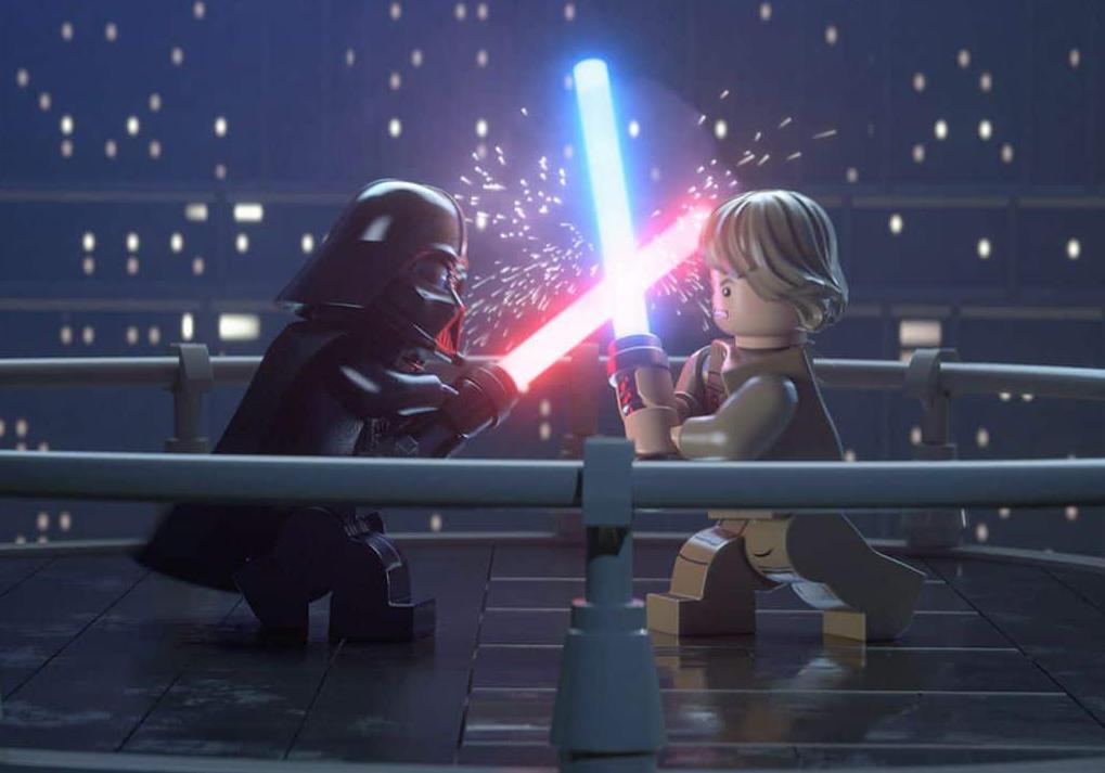 Luke Skywalker e Darth Vader combattono