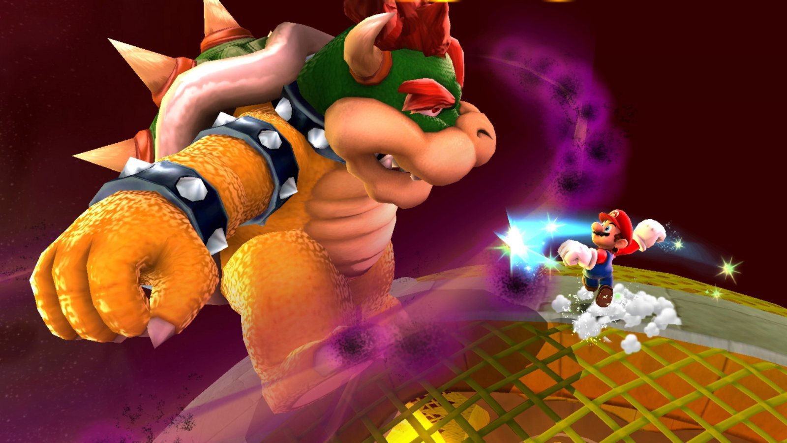 Bowser che viene picchiato da Mario in Super Mario 3D All-Stars