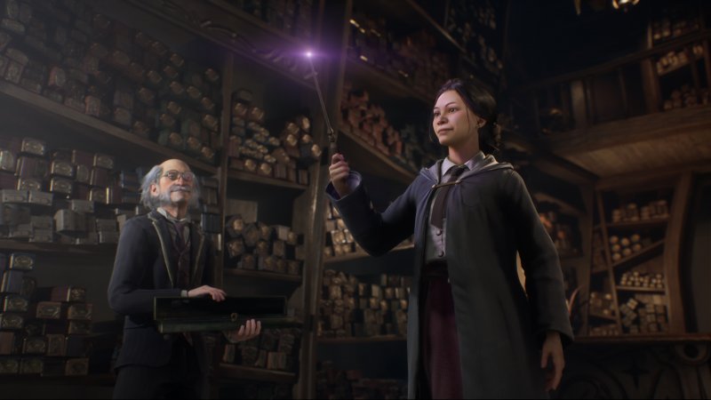 Hogwarts Legacy, una studentessa sceglie la propria bacchetta