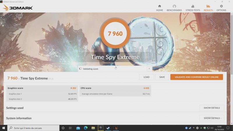 3Dmark Timespy Extreme Risultati 3Dmark Timespy Extreme Risultati