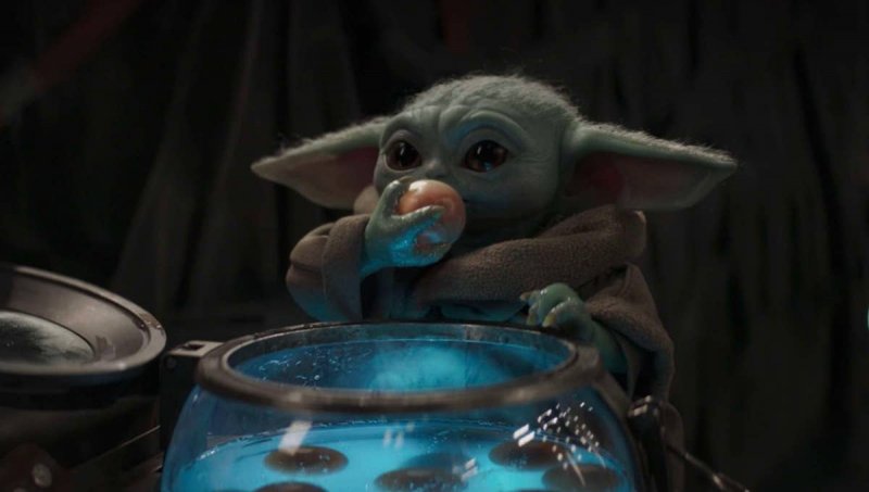 Baby Yoda Eating Eggs In The Mandalorian