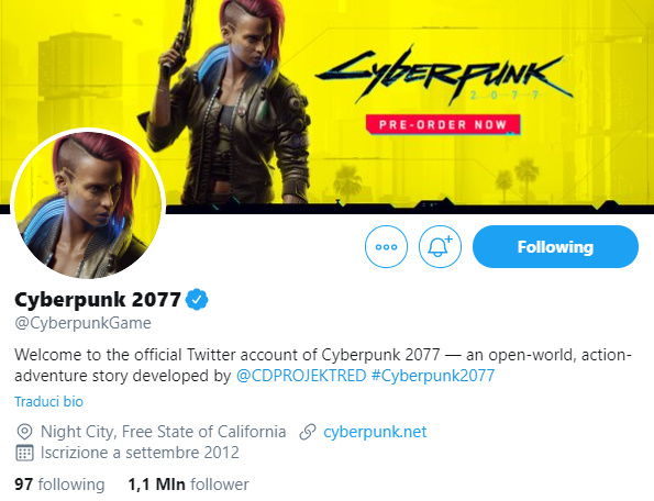 Cyberpunk 2077, data d'uscita prima sparita, poi rimessa sul profilo  Twitter 