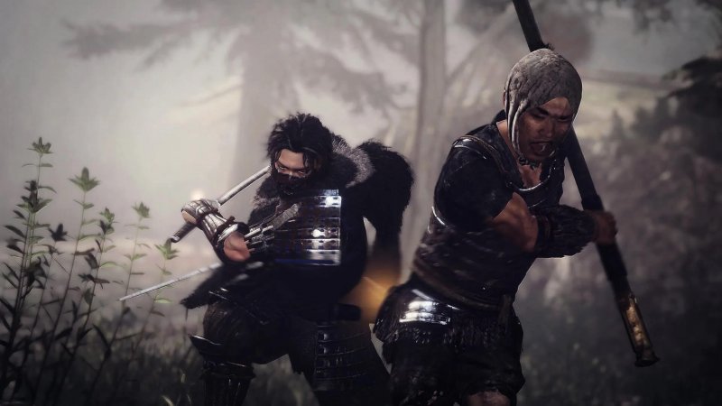 A screenshot of Nioh 2 with two characters