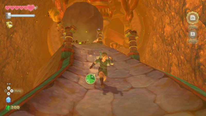 The Legend of Zelda: Skyward Sword HD: la barra del vigore mentre Link corre. The Legend of Zelda: Skyward Sword HD: la barra del vigore mentre Link corre.