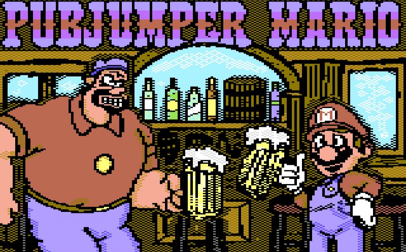 Pubjumper Mario, la schermata introduttiva, realizzata da Army of Darkness Pubjumper Mario, la schermata introduttiva, realizzata da Army of Darkness