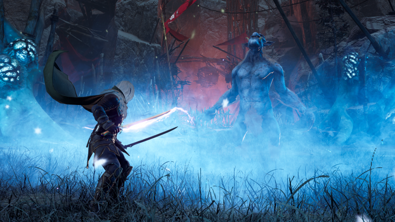 Dungeons & Dragons: Dark Alliance, Drizzt osserva un enorme mostro prima di partire alla carica. Dungeons & Dragons: Dark Alliance, Drizzt osserva un enorme mostro prima di partire alla carica.