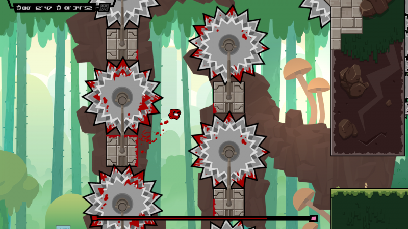 Un livello di Super Meat Boy Forever
