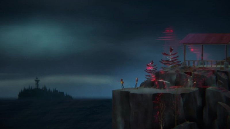 Oxenfree 2 : en arrière-plan, tu peux voir l'île du premier jeu, n'as-tu pas aussi le sentiment que quelque chose est sur le point de se produire ?
