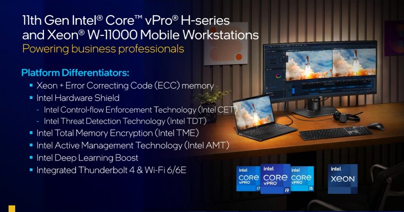 Tra le novità anche l'aggiornamento della serie vPro e una worsktation mobile Xeon